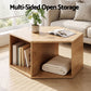 Isagoras Coffee Table Hexagonal Center Table with Open Storage 2-Way Display Side Table - Wood