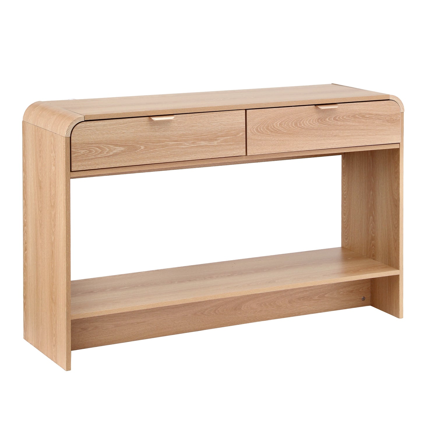 Console Table Hallway Entryway Storage Drawer Shelf Curved Edge 120CM - Pine