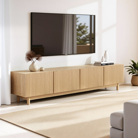 Blaise 180cm TV Unit Entertainment Unit Storage Cabinet - Pine