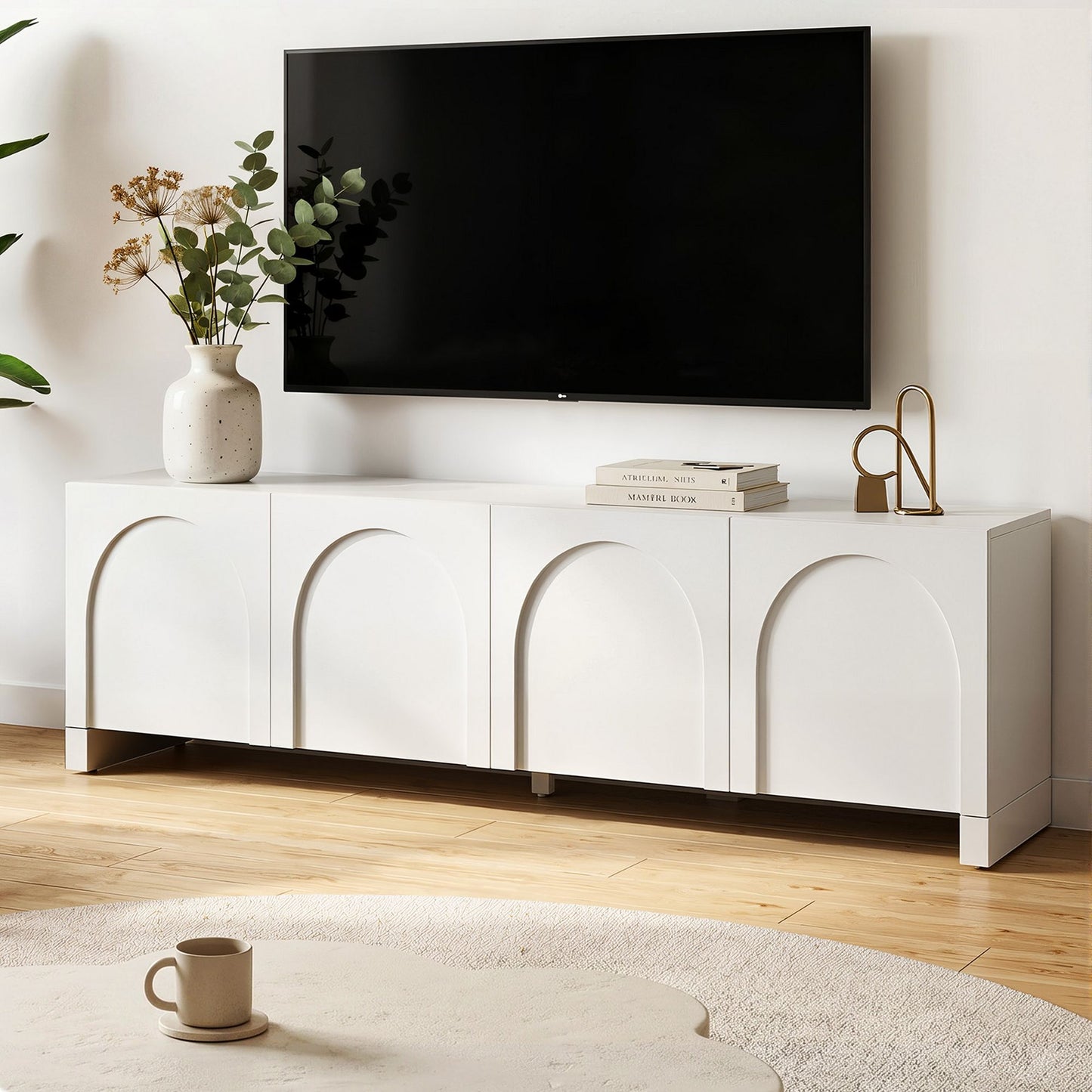Henrik 180cm TV Unit Entertainment Unit Storage Cabinet Adjustable Shelf - White