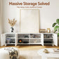 Henrik 180cm TV Unit Entertainment Unit Storage Cabinet Adjustable Shelf - White