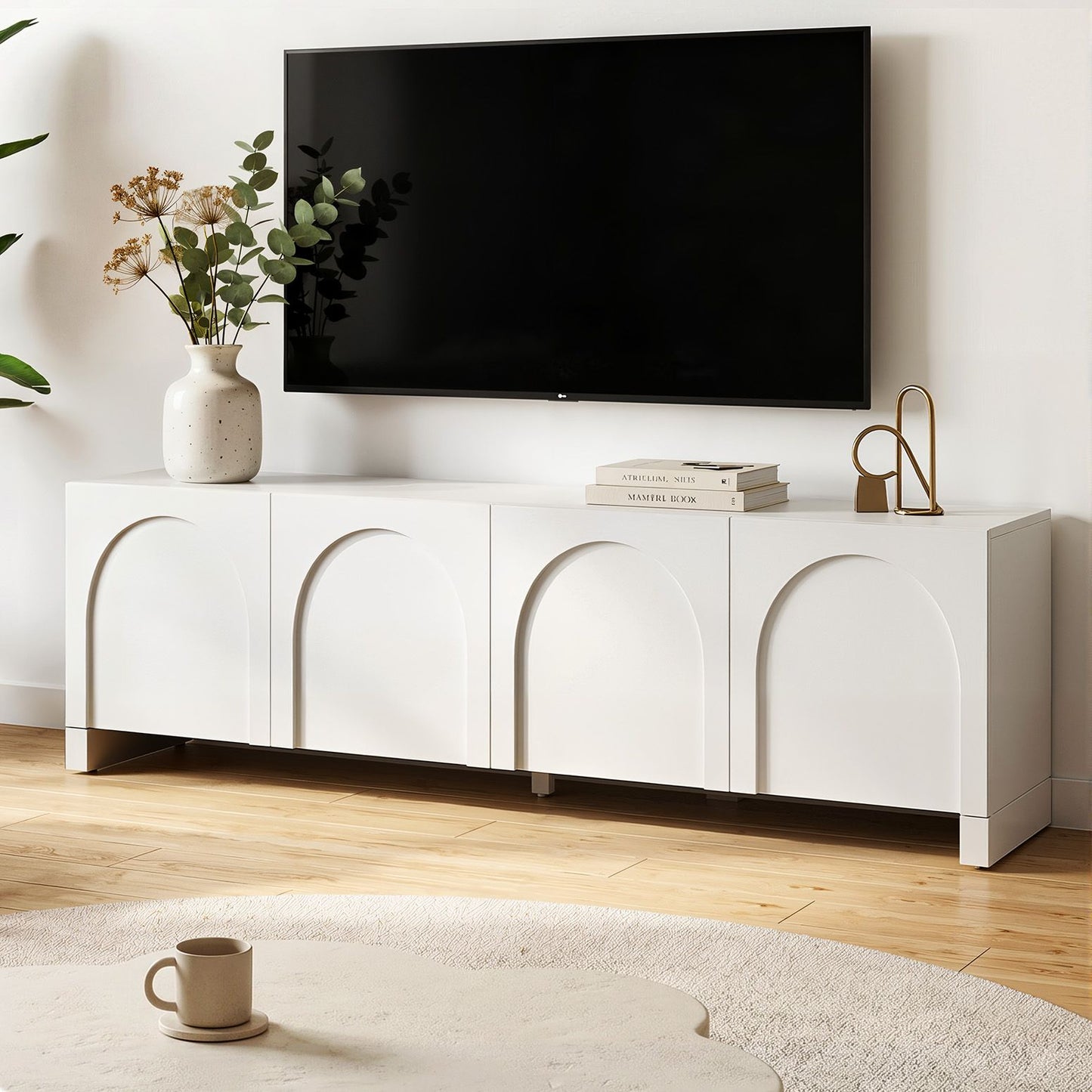 Henrik 180cm TV Unit Entertainment Unit Storage Cabinet Adjustable Shelf - White