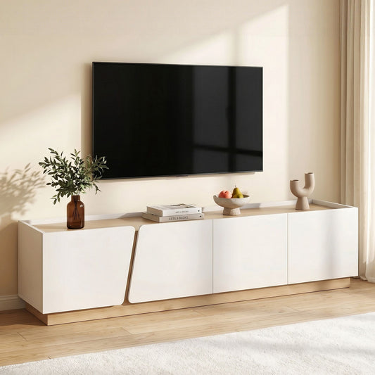 Novak 180cm 180cm TV Unit Storage Cabinet Living Room - White and Oak