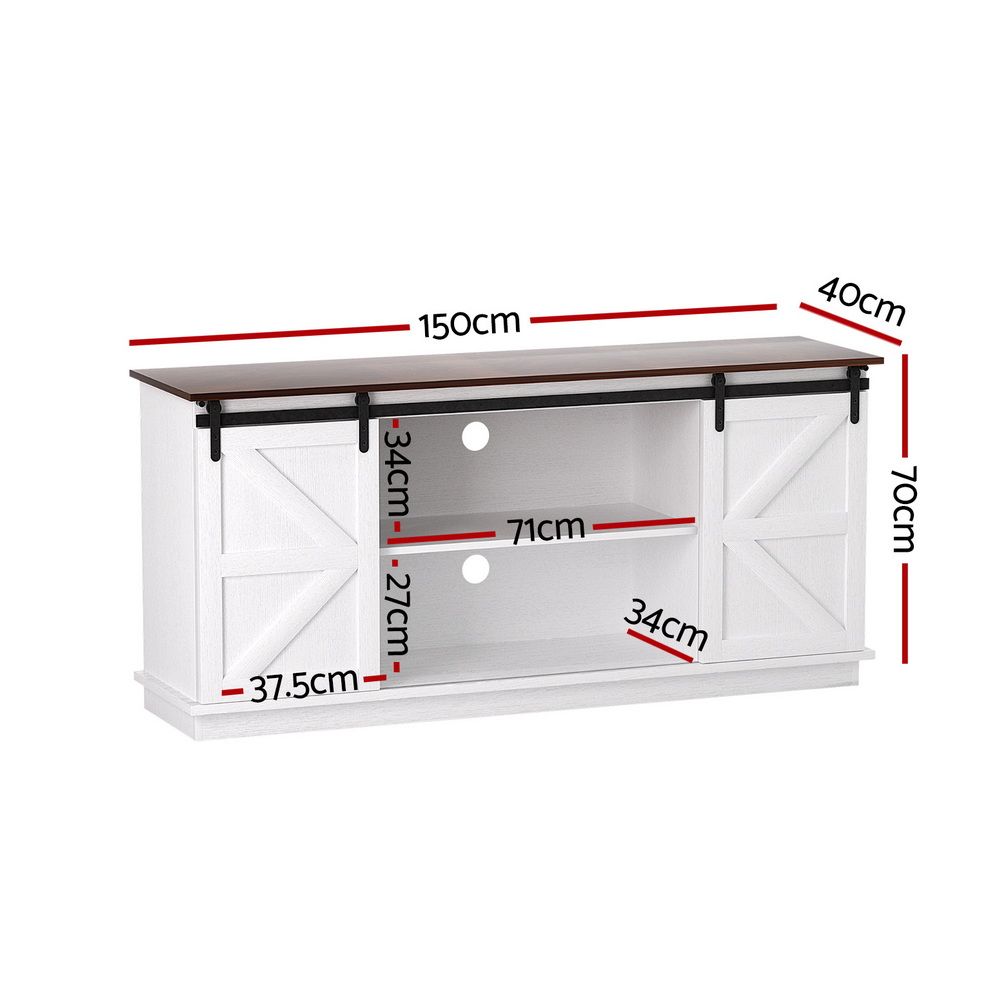 Ripley Buffet Sideboard Storage Cabinet Kitchen Cupboard Sliding Doors - White