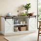 Ripley Buffet Sideboard Storage Cabinet Kitchen Cupboard Sliding Doors - White