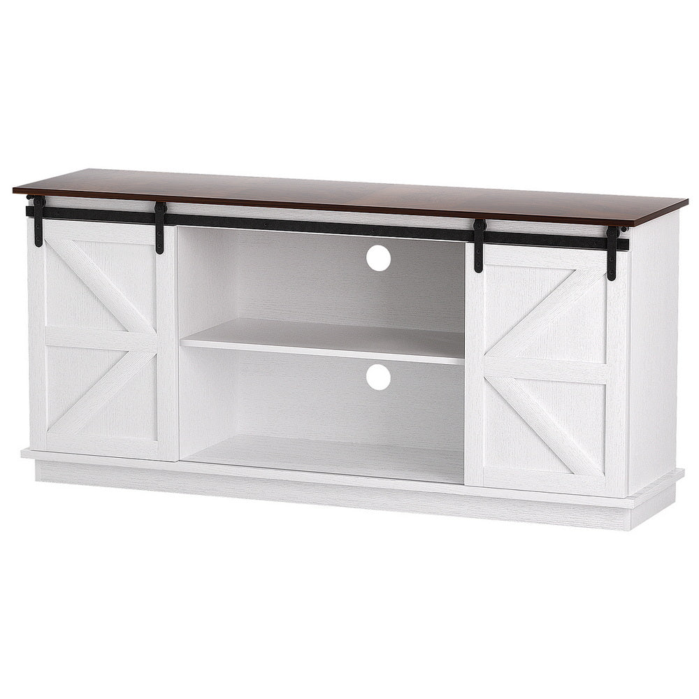 Ripley Buffet Sideboard Storage Cabinet Kitchen Cupboard Sliding Doors - White