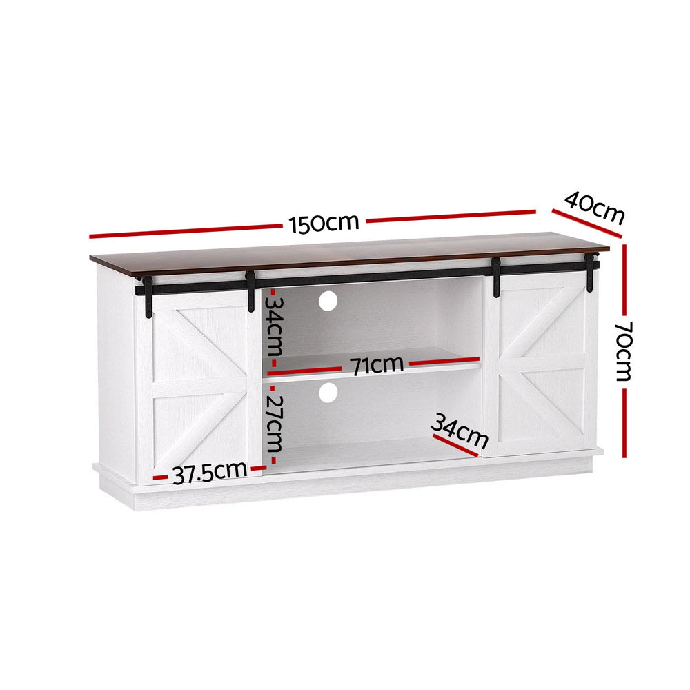 Ripley Buffet Sideboard Storage Cabinet Kitchen Cupboard Sliding Doors - White