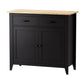 Thatcher Buffet Sideboard Storage Cabinet Kitchen Cupboard Hallway 2 Drawers - Black