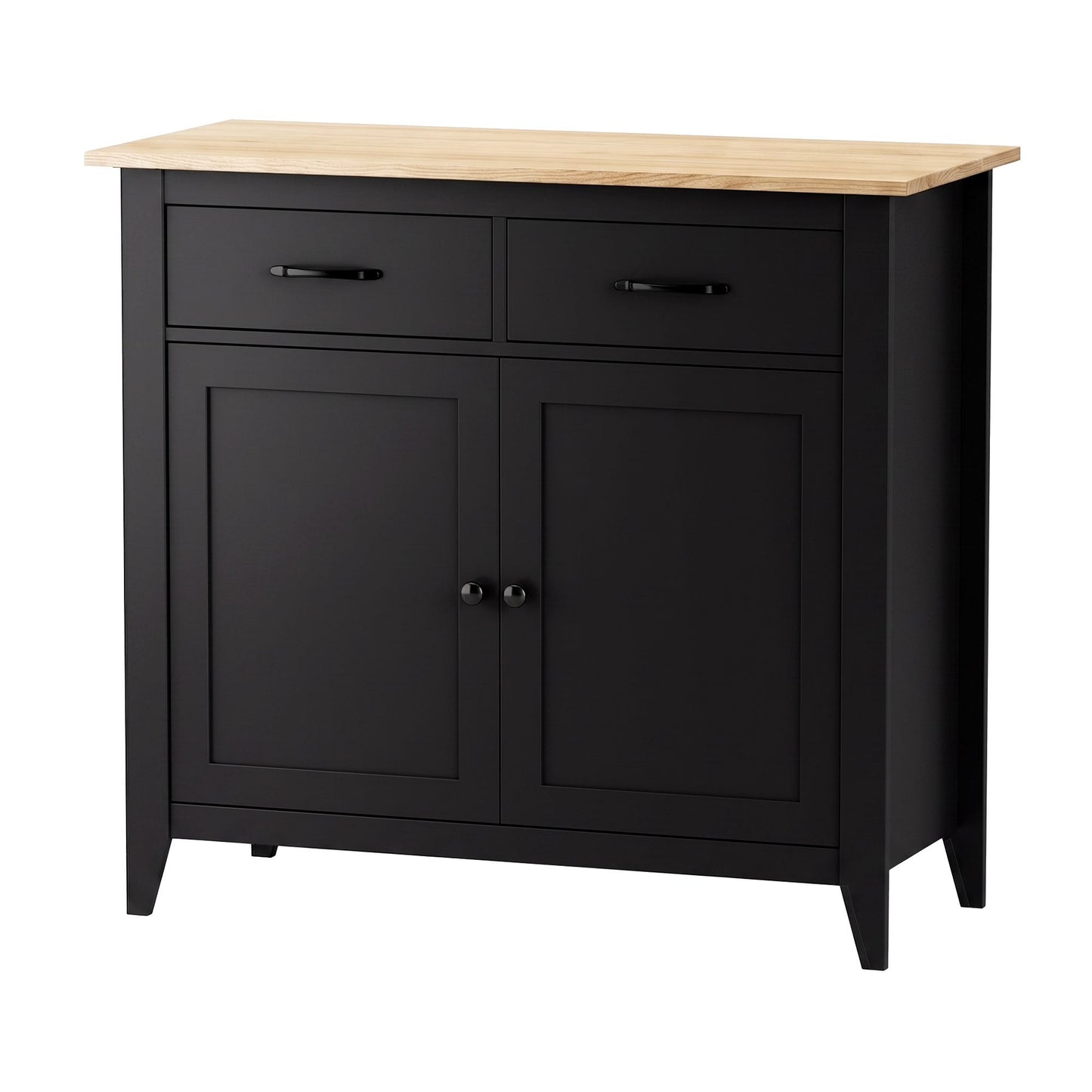 Thatcher Buffet Sideboard Storage Cabinet Kitchen Cupboard Hallway 2 Drawers - Black