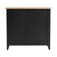 Thatcher Buffet Sideboard Storage Cabinet Kitchen Cupboard Hallway 2 Drawers - Black