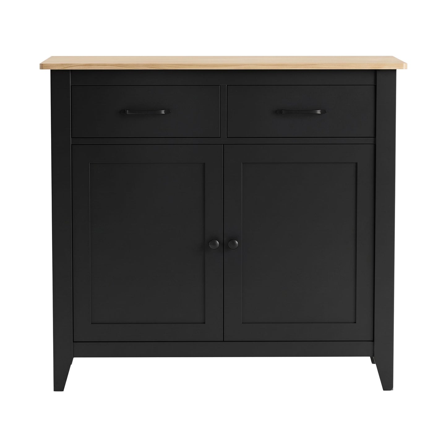 Thatcher Buffet Sideboard Storage Cabinet Kitchen Cupboard Hallway 2 Drawers - Black