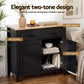 Thatcher Buffet Sideboard Storage Cabinet Kitchen Cupboard Hallway 2 Drawers - Black