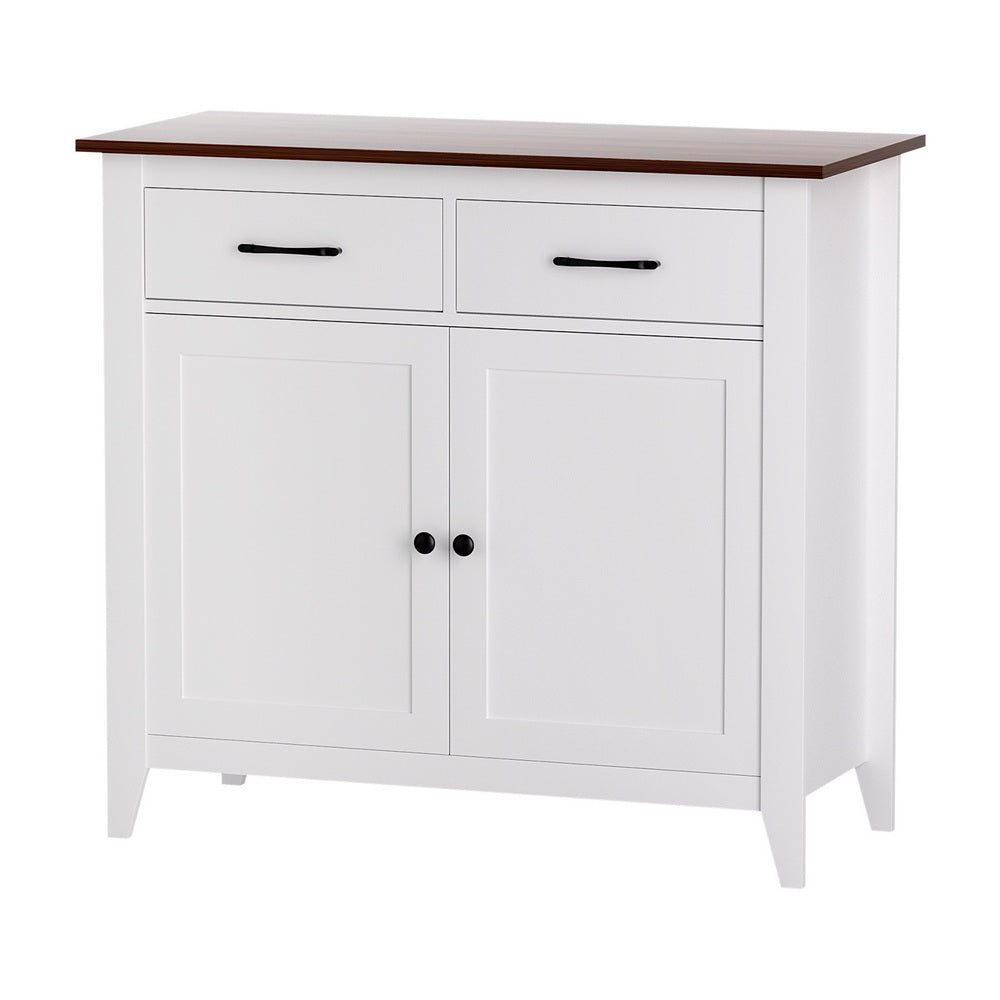Thatcher Buffet Sideboard Storage Cabinet Kitchen Cupboard Hallway 2 Drawers - White