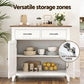 Thatcher Buffet Sideboard Storage Cabinet Kitchen Cupboard Hallway 2 Drawers - White