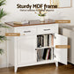 Thatcher Buffet Sideboard Storage Cabinet Kitchen Cupboard Hallway 2 Drawers - White