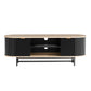 Perrin TV Unit Entertainment Unit Storage Cabinet - Black Pine