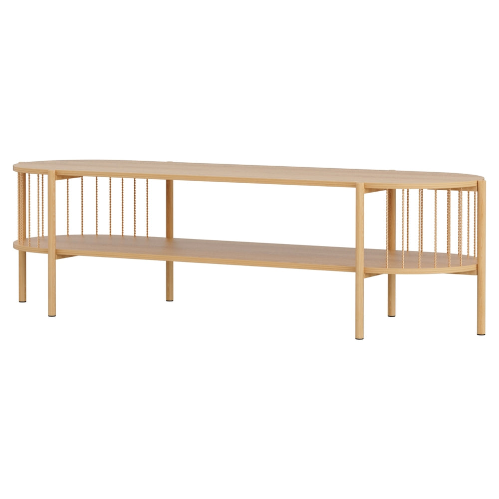 Riven 148cm TV Unit Entertainment Unit Storage Shelf - Pine