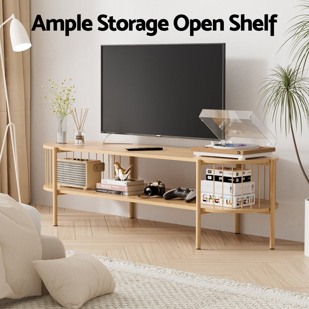 Riven 148cm TV Unit Entertainment Unit Storage Shelf - Pine