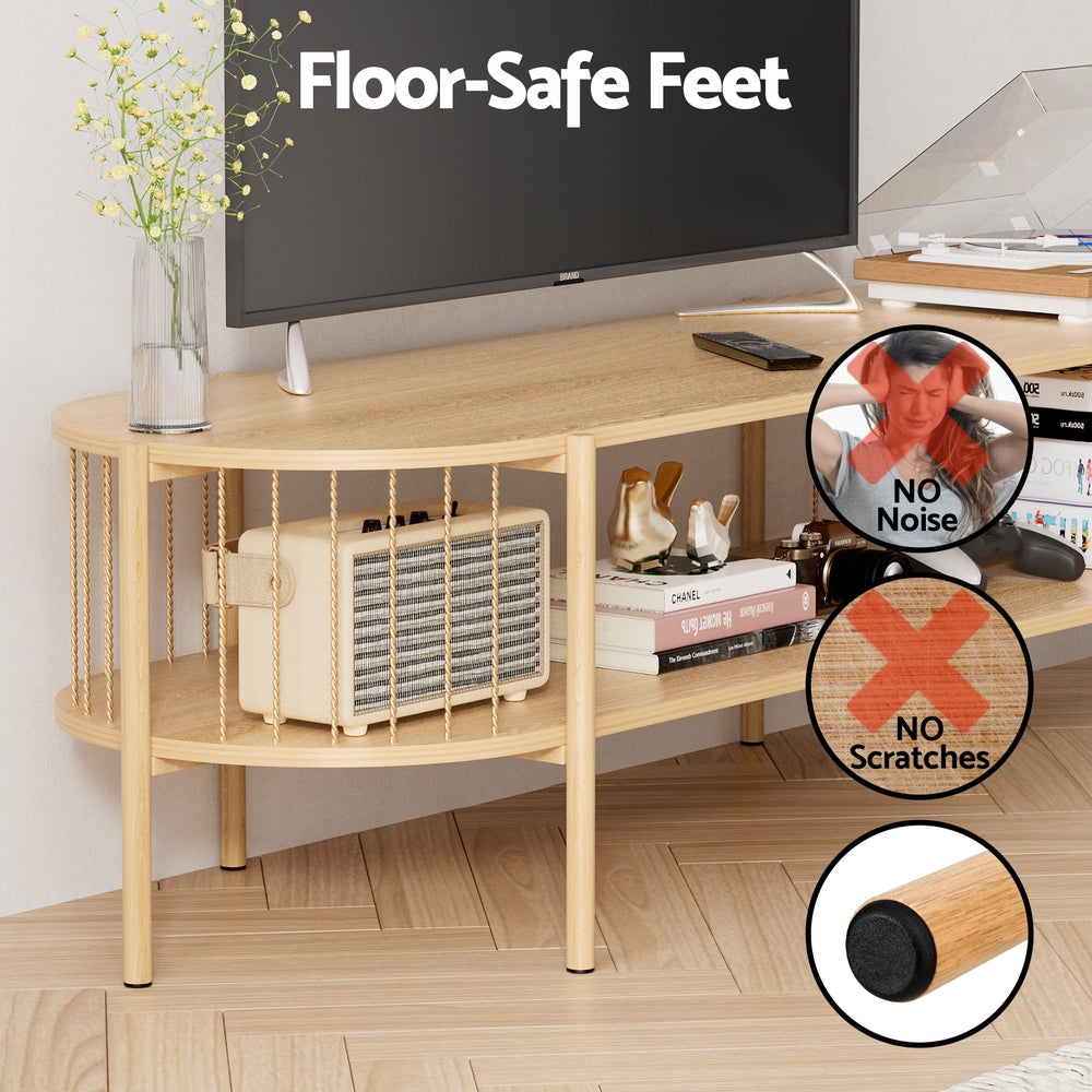 Riven 148cm TV Unit Entertainment Unit Storage Shelf - Pine