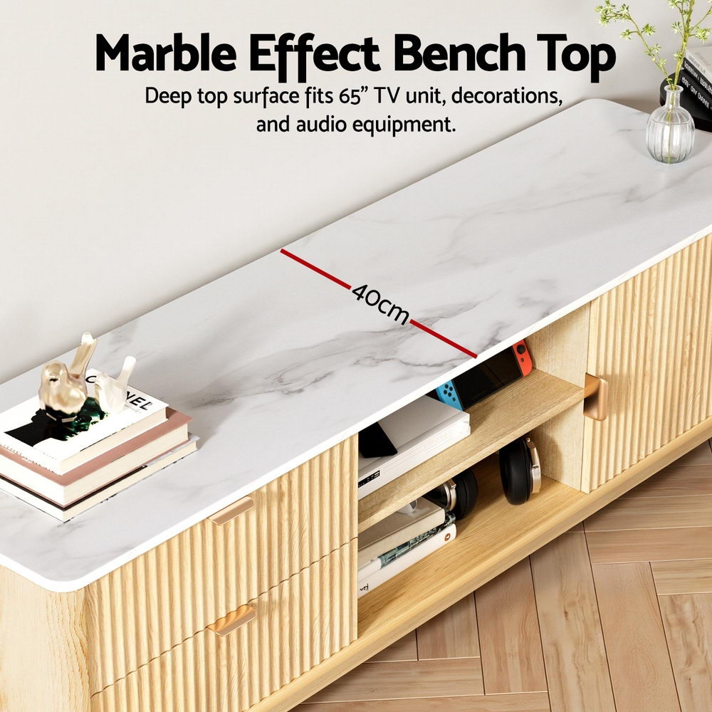 Rorik 150cm TV Unit Entertainment Unit Storage Drawer Shelf - Pine