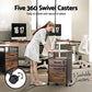 Artiss Filing Cabinet File Cabinet with Wheels 2 Drawer Storage Rustic Brown