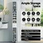 Bathroom Storage Cabinet 180cm Tall Slim Floor Cupboard Toilet Narrow Linen Tower
