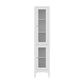 Bathroom Storage Cabinet 160cm Tall Slim Floor Cupboard Toilet Glass Door White