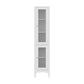 Set of 2 Bathroom Storage Cabinet 160cm Tall Slim Floor Cupboard Toilet Glass Door White
