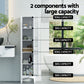 Set of 2 Bathroom Storage Cabinet 160cm Tall Slim Floor Cupboard Toilet Glass Door White
