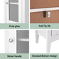 Set of 2 Bathroom Storage Cabinet 160cm Tall Slim Floor Cupboard Toilet Glass Door White
