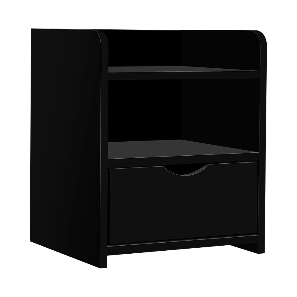 Baddeck Wooden Bedside Tables - Black