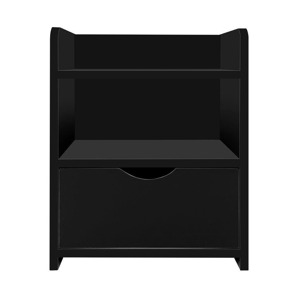 Baddeck Wooden Bedside Tables - Black