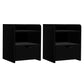 Set of 2 Baddeck Bedside Tables 1 Drawer with Shelf - Black