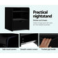 Set of 2 Baddeck Bedside Tables 1 Drawer with Shelf - Black