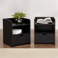 Set of 2 Baddeck Bedside Tables 1 Drawer with Shelf - Black
