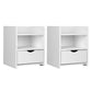 Set of 2 Baddeck Bedside Tables 1 Drawer with Shelf - White