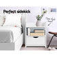 Set of 2 Baddeck Bedside Tables 1 Drawer with Shelf - White