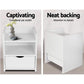 Set of 2 Baddeck Bedside Tables 1 Drawer with Shelf - White