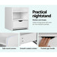 Set of 2 Baddeck Bedside Tables 1 Drawer with Shelf - White
