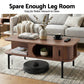 Iphito Coffee Table Living Room Center Table Shelf Cabinet Walnut
