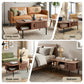 Iphito Coffee Table Living Room Center Table Shelf Cabinet Walnut