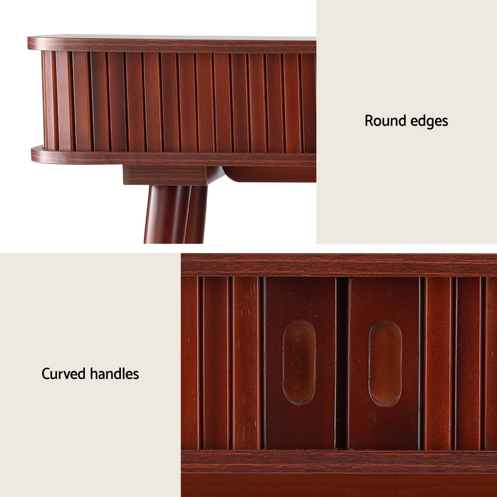 120cm Artiss Console Table 2 Drawers - Walnut