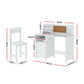 Pebie 2-Piece Kids Table & Chairs Set Children Study Play Toys Desk with Cabinet Storage - White