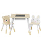 Phyllis 3-Piece Kids Table & Chairs Set Activity Desk Chalkboard Toy Hidden Storage - Natural