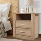 Barrie Wooden Bedside Tables Storage Cabinet Shelf Side End Table Oak with 2 Drawers - Oak