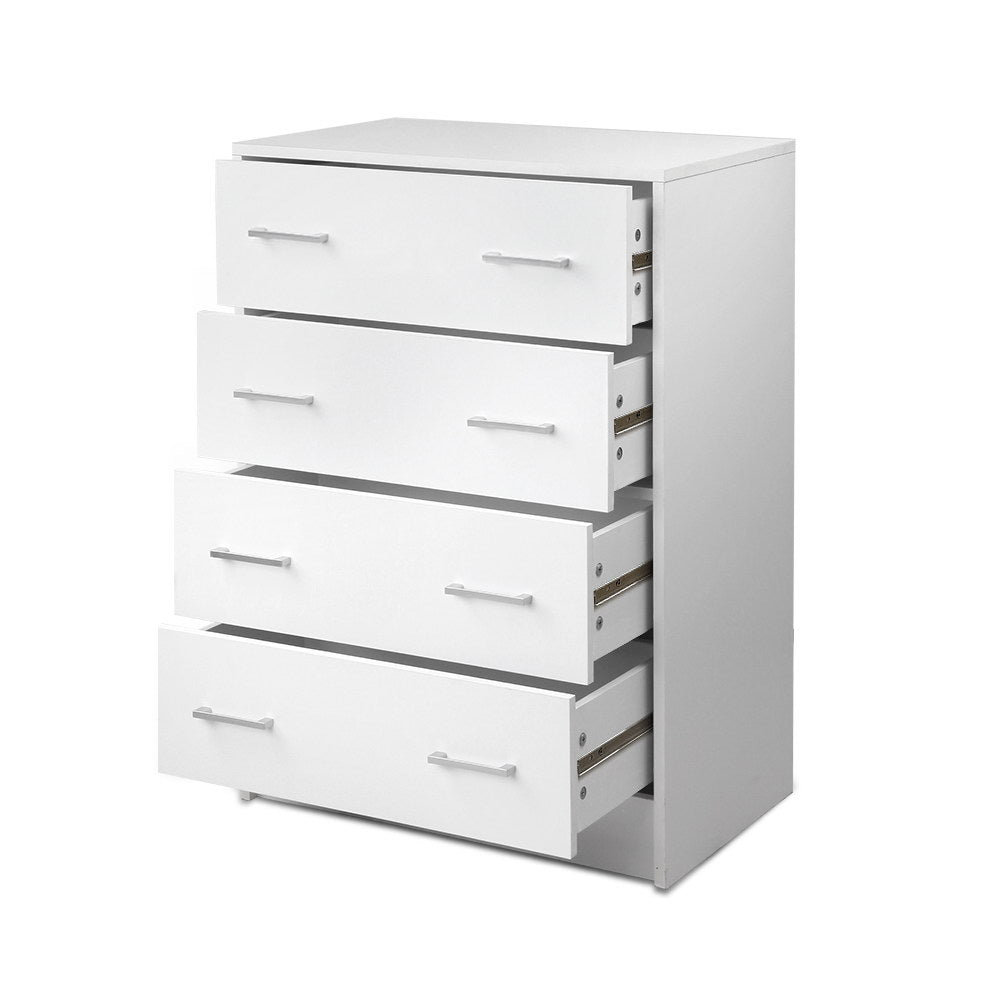 Artiss 4 Chest of Drawers - White