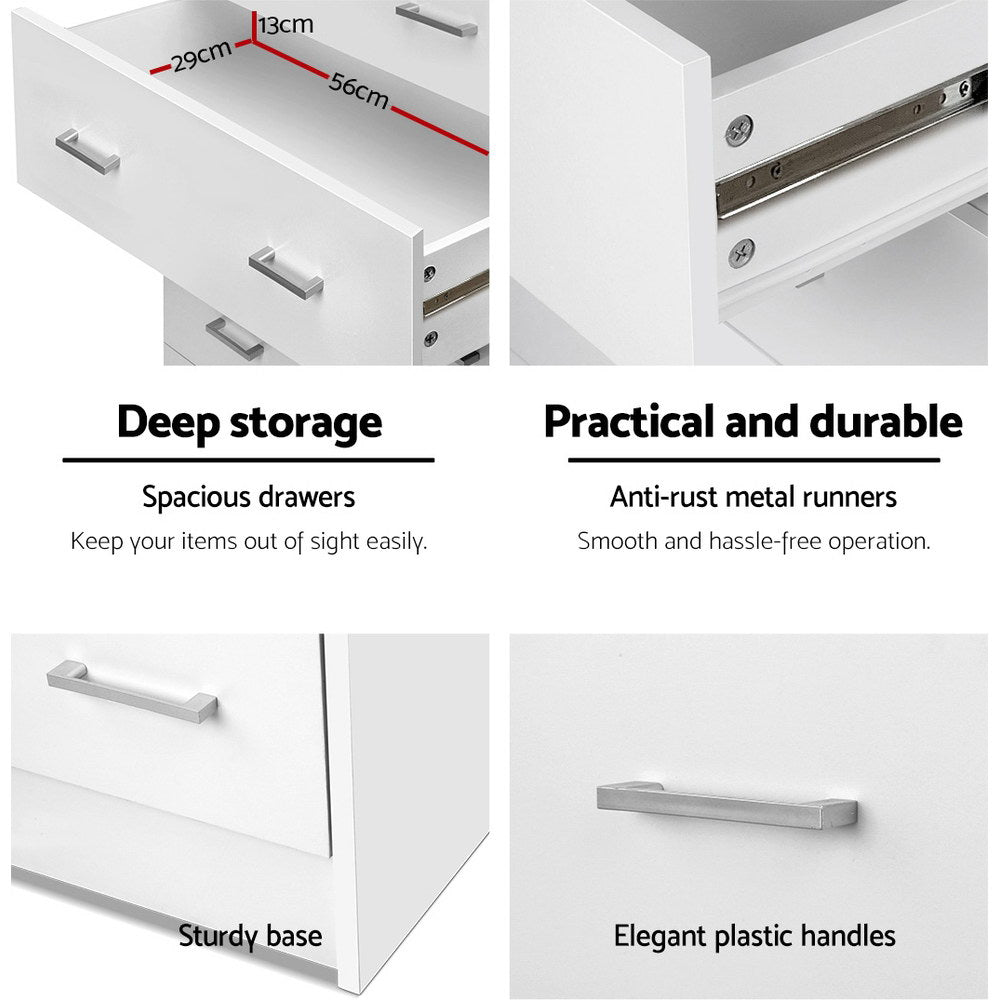 Artiss 4 Chest of Drawers - White
