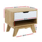 Chatham Wooden Bedside Tables Nightstand Shelf Cabinet Storage Lamp Side Wooden - White & Wood