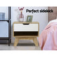 Chatham Wooden Bedside Tables Nightstand Shelf Cabinet Storage Lamp Side Wooden - White & Wood