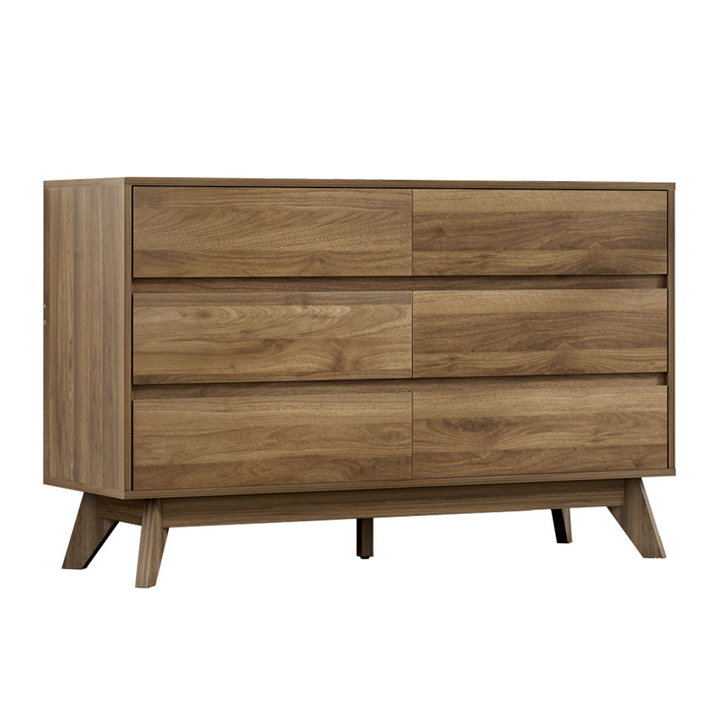 Artiss 6 Chest of Drawers - Walnut